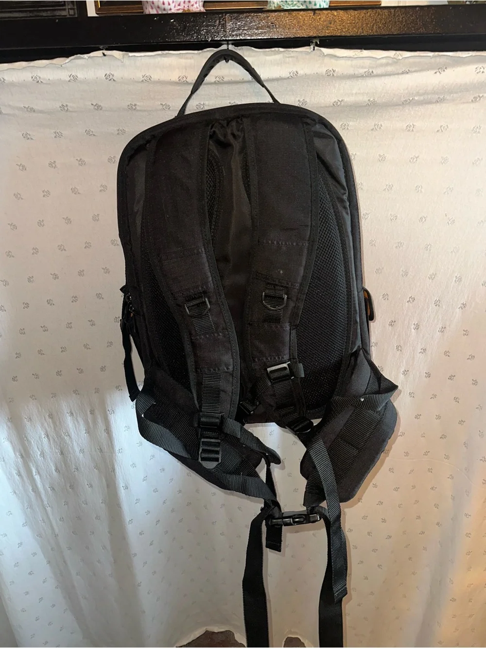 Travelon Camera Black Backpack with Orange Accent